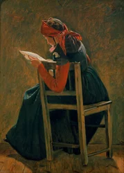A Young Girl from Salling Reading (Study)